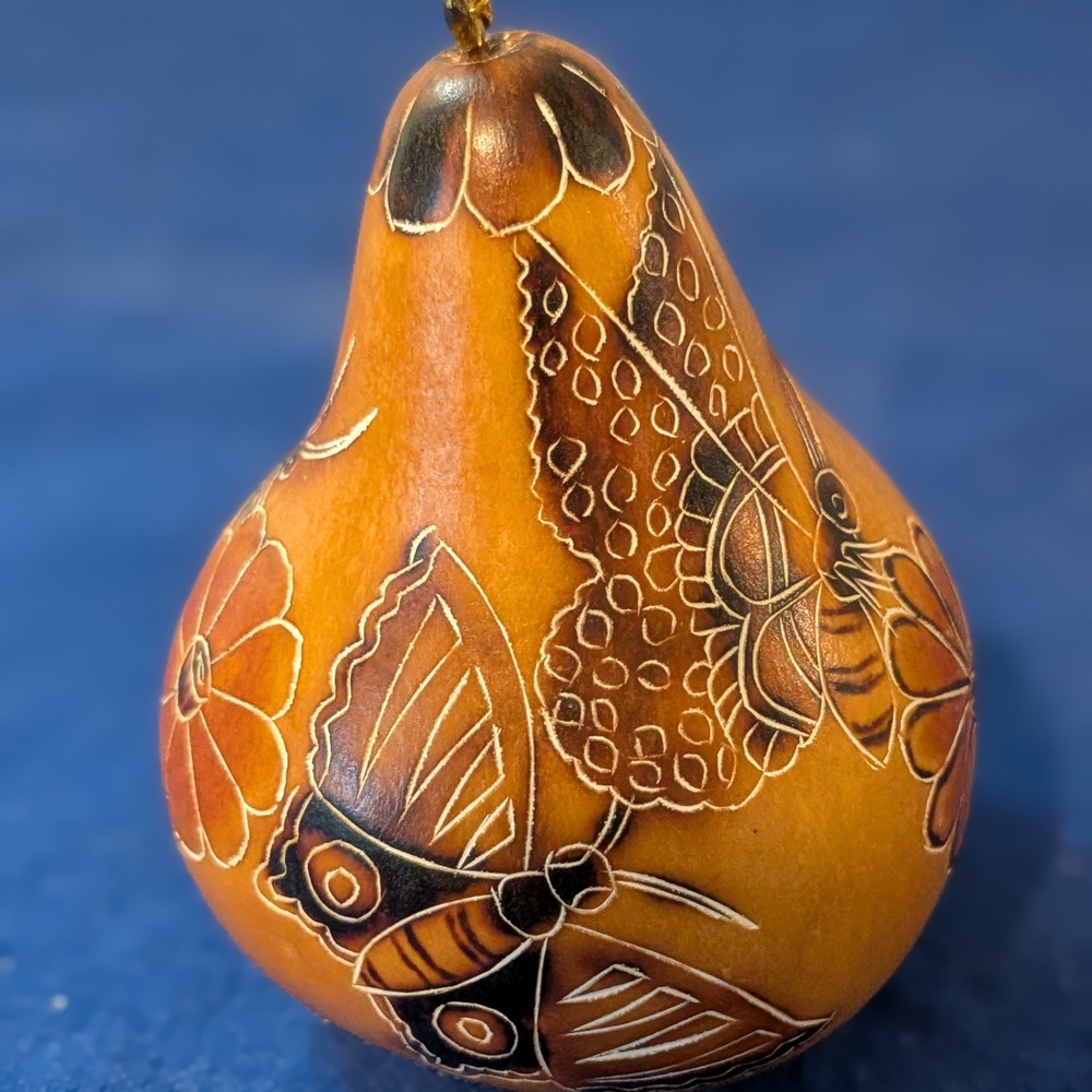 Handcrafted Gourd with Butterfly Design